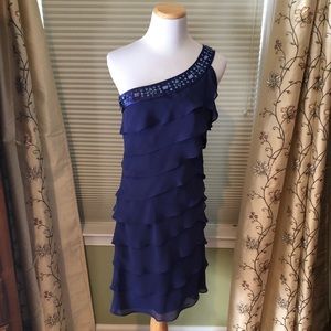Blue One Shoulder Dress